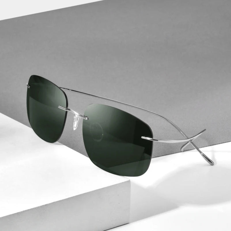 Titanium Rimless Polarized Sunglasses