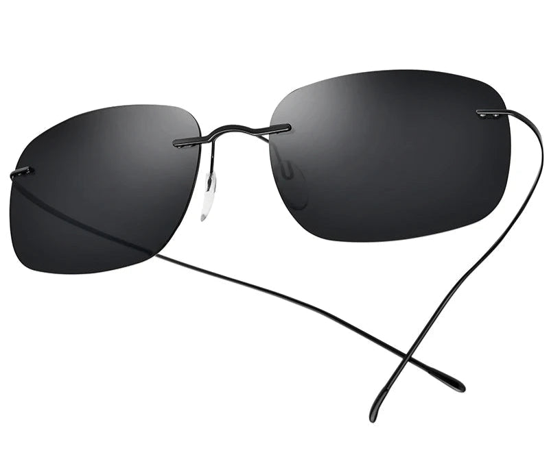 Titanium Rimless Polarized Sunglasses